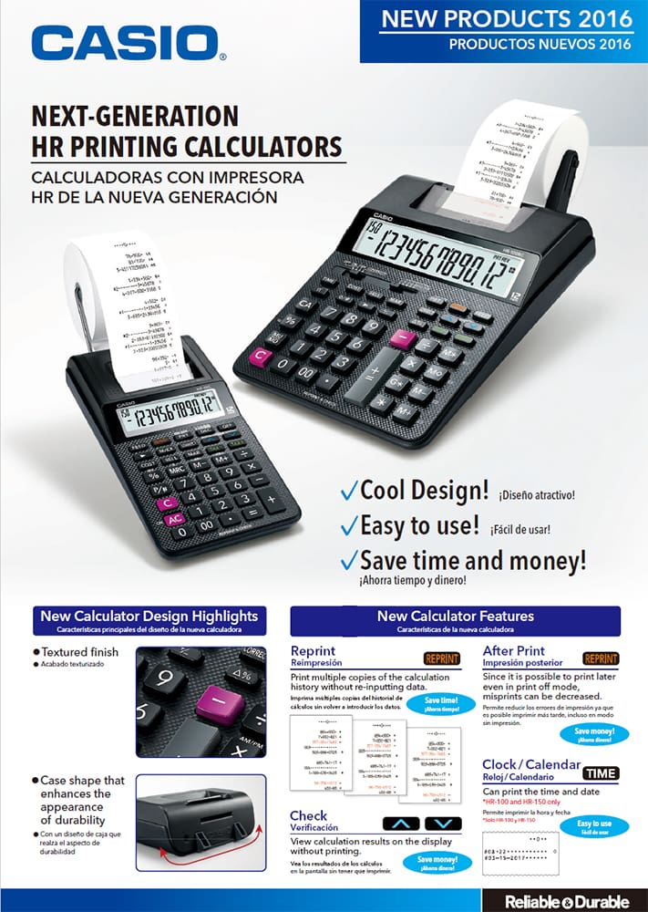 HR printing Calculators Catalog